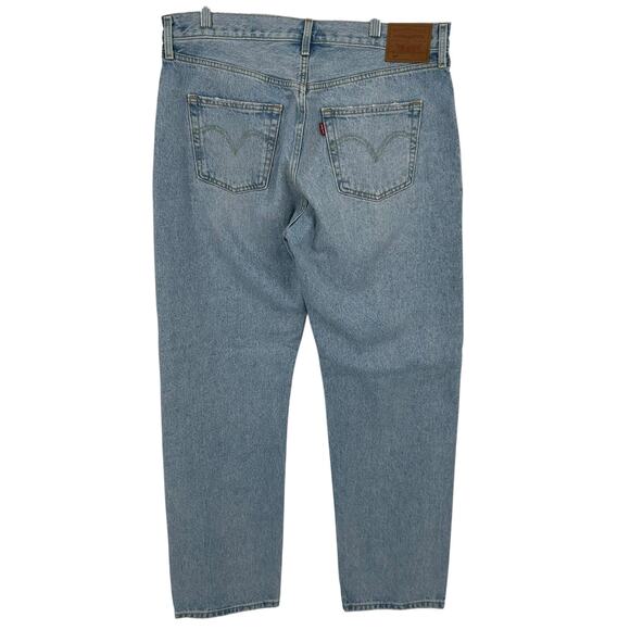 Women's 501 Levi's Light Wash Baggy Button Fly High Rise Blue Denim Mom Jeans - Picture 5 of 8